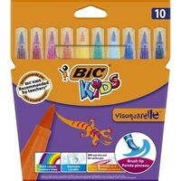 BIC - BIC VİSA FIRÇA UÇLU KEÇELİ BOYA KALEMİ 10 RENK
