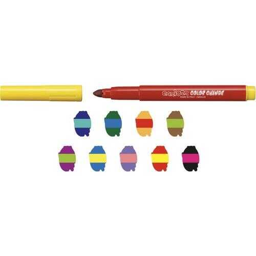 Carioca Renk Değiştiren Sihirli Keçeli Boya Kalemi (9 Renk+1 Renk Değiştirici Beyaz Kalem)