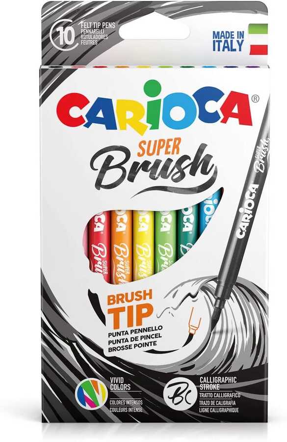 CARİOCA SÜPER BRUSH KEÇELİ BOYA KALEMİ 10'LU