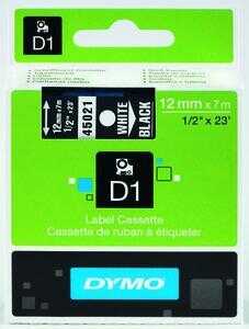 Dymo 45021 D1 Yedek Şerit 12Mmx7Mt SiyahBeyaz