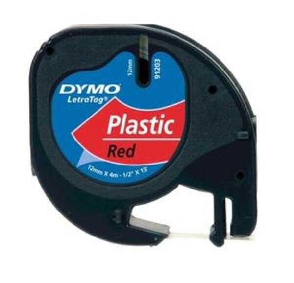 Dymo 59424 Letratag Plastik Kırmızı Şerit