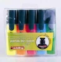 EDDING - Edding 344 Fosforlu Kalem 5'Li Poşet (5 Ayrı Renk)