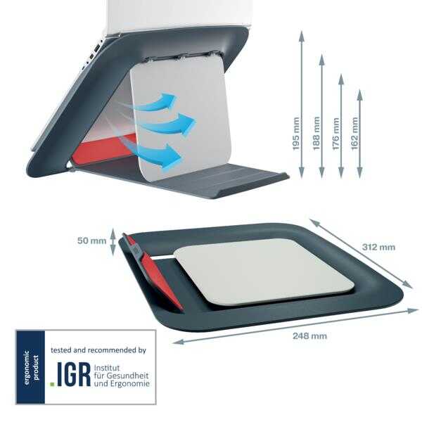 Ergo Cosy Ayarlanabilir Laptop Standı Gri