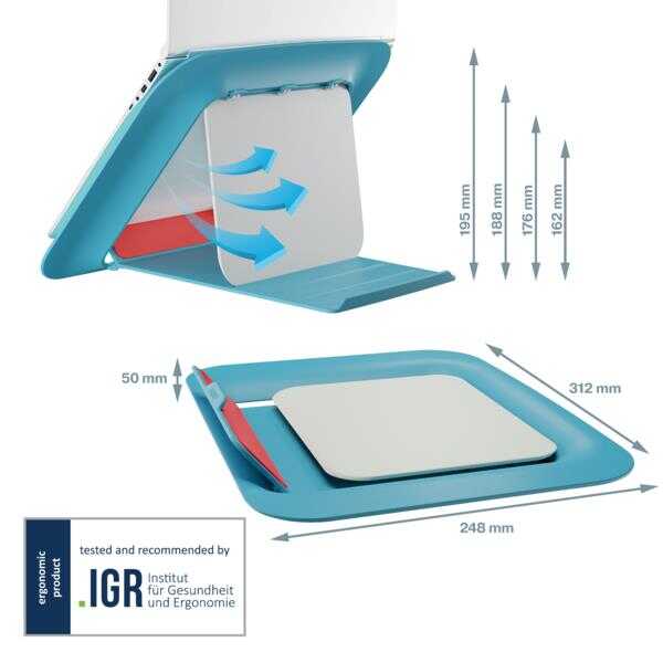 Ergo Cosy Ayarlanabilir Laptop Standı Mavi