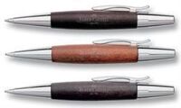 FABER-CASTELL - Faber-Castell E-Motion Krom/Ahşap Tükenmez Siyah
