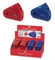 FABER-CASTELL - Faber-Castell Sleeve Kalemtraş Kırmızı-Mavi 12'Li