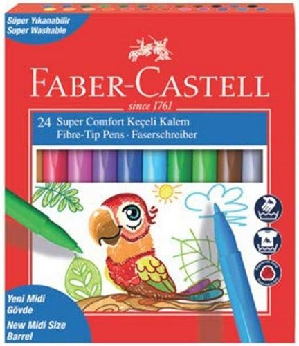 FABER-CASTELL SUPER COMFORT KEÇELİ KALEM 24'LÜ