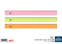 HATAS - Hatas 0120 Ekonomik Öğrenci Cetveli Neon Şeffaf 30Cm