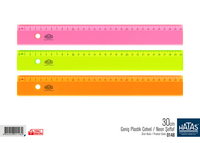 HATAS - Hatas 0148 Geniş Plastik Cetvel Neon Şeffaf 30Cm