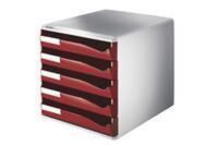 LEITZ - Leitz 5280 5 Çek.Evrak Rafı Kırmızı