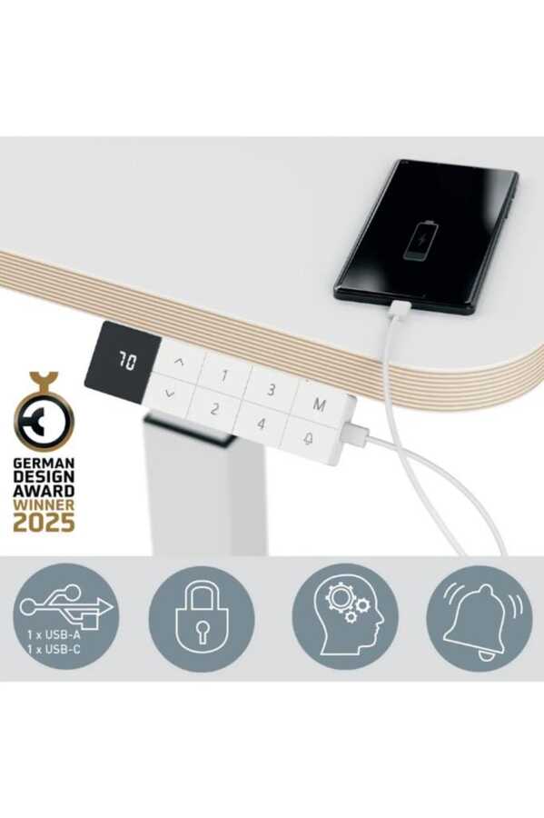 Leitz 6534 Ergo Elektrikli Küçük Sit Standing Masa Beyaz (65340001)
