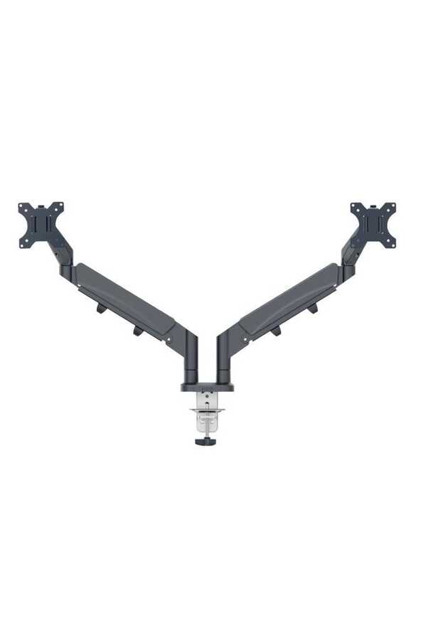 Leitz 6537 Ergo Yerden Tasarruf Sağlayan İkili Monitör Kolu Koyu Gri (65370089)