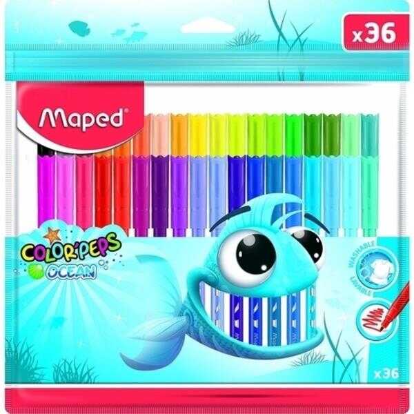 Maped 845725 Color Peps Ocean Keçeli Kalem Plastik Poşet 36'lı