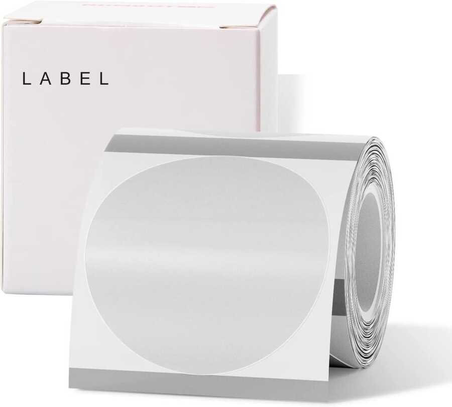 NiiMbot 50x50mm Yuvarlak Şeffaf Etiket B21/B1/B3S İçin 150 Adet Yırtılmaz, Sudan Ve Yağdan Etkilenmez
