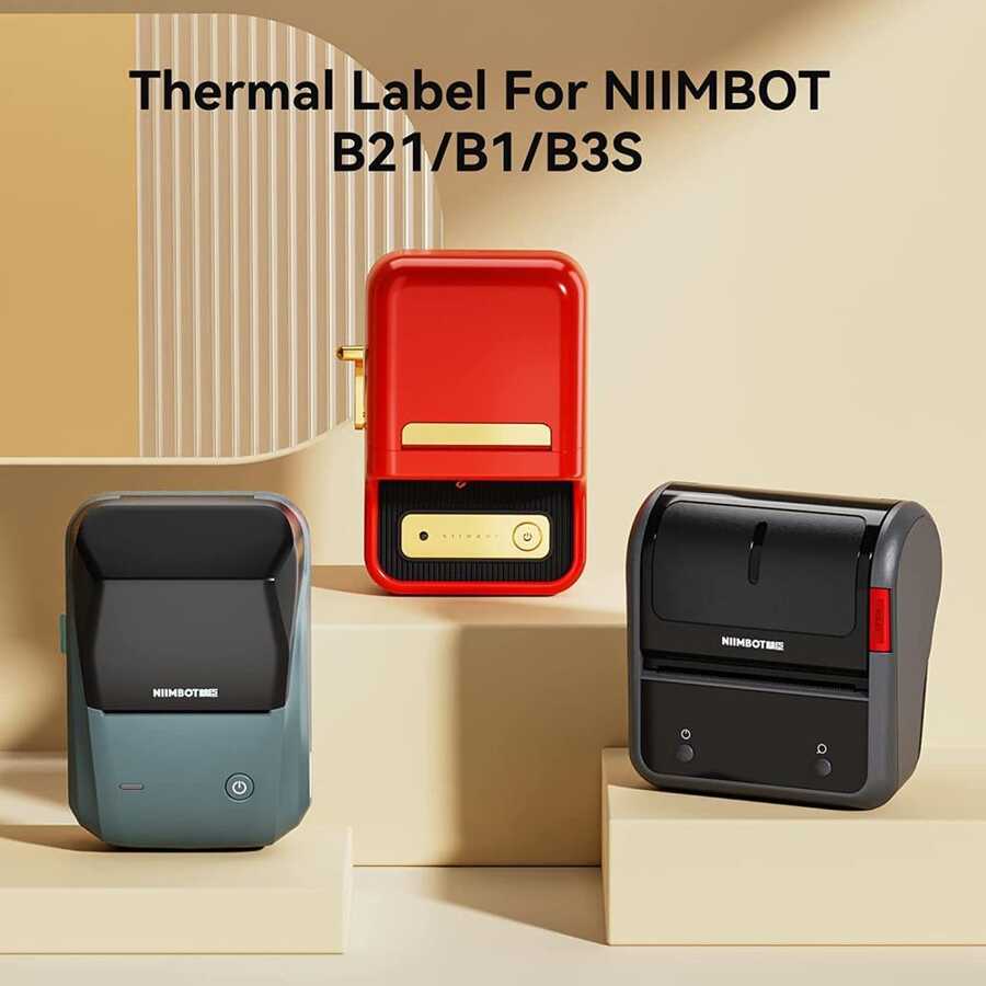 NiiMbot 50x50mm Yuvarlak Şeffaf Etiket B21/B1/B3S İçin 150 Adet Yırtılmaz, Sudan Ve Yağdan Etkilenmez