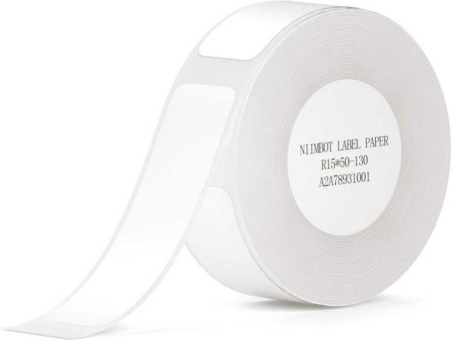 NiiMbot D11 Çok Amaçlı Etiket 15x50mm Beyaz (130 adet) Yırtılmaz, Sudan Ve Yağdan Etkilenmez