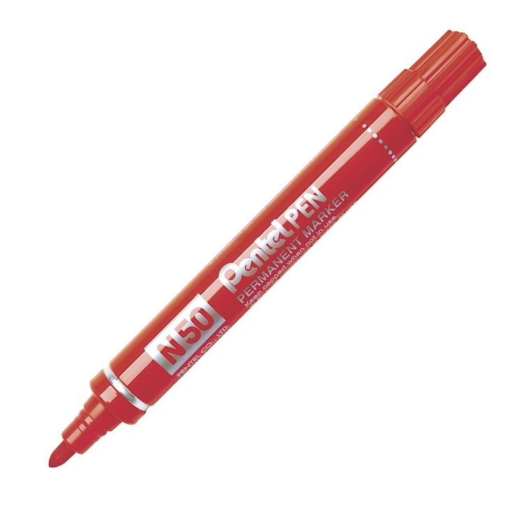 Pentel N50 Yuvarlak Uçlu Perm.Markör Kırmızı