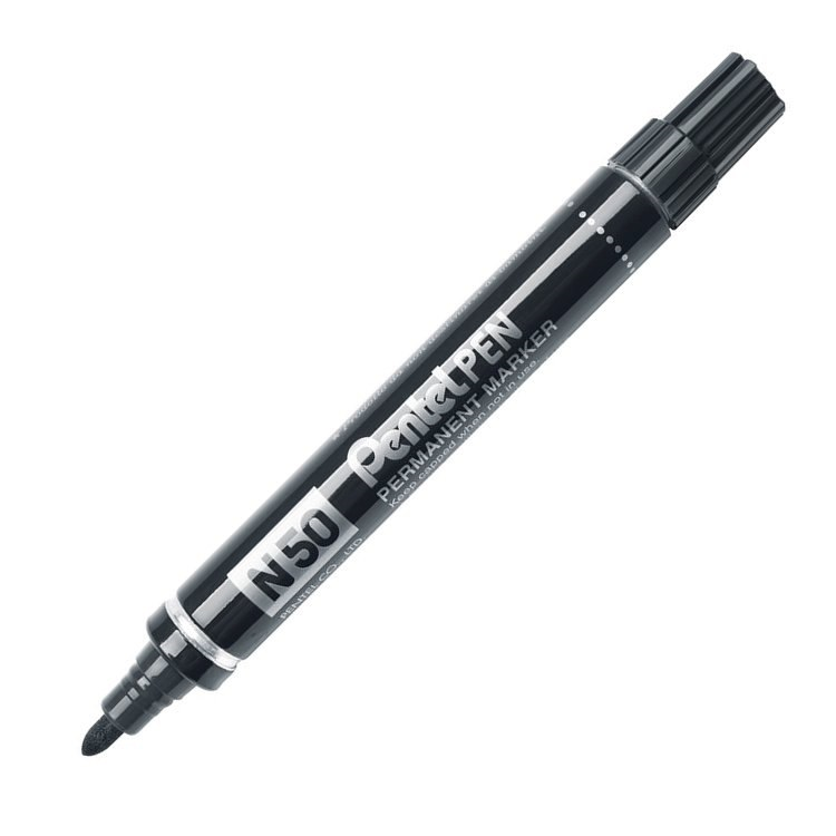 Pentel N50 Yuvarlak Uçlu Perm.Markör Siyah