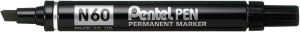 Pentel N60 Kesik Uçlu Perm.Markör Siyah