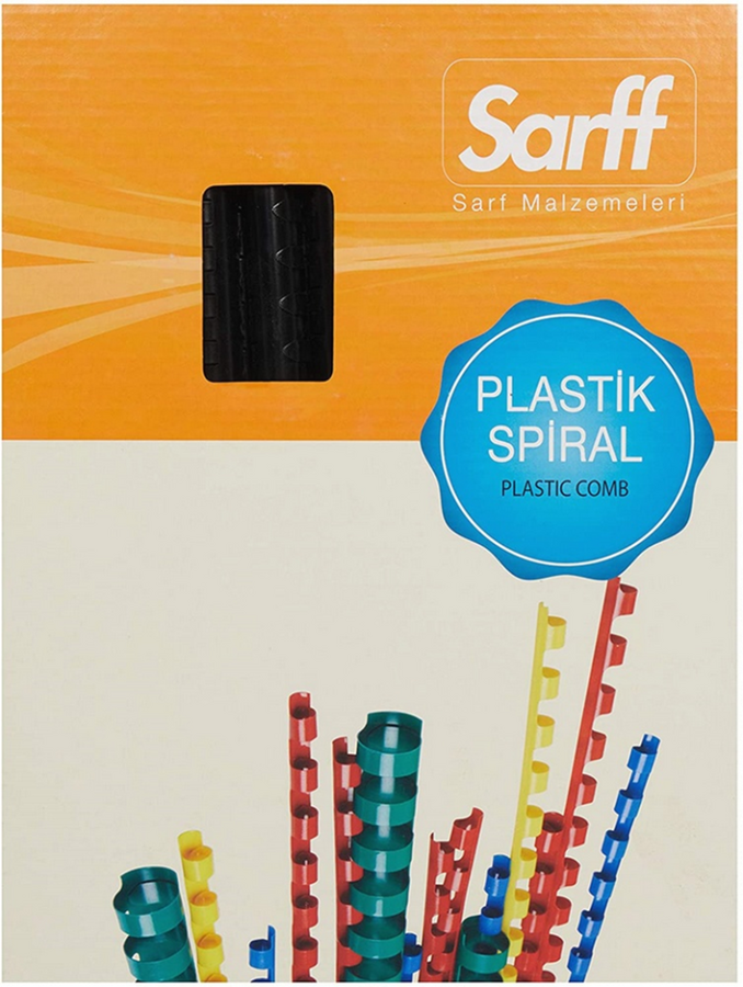 Sarff 16mm 90-120syf Plastik Spiral 100'lü Siyah