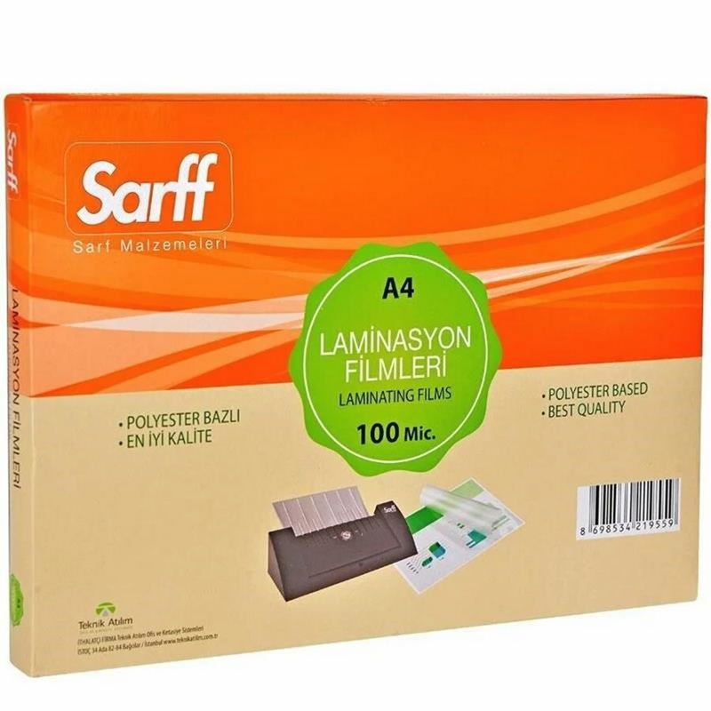 Sarff Perfex/Parlak 100Mic A5 Lam.Fılmı 100'Lü