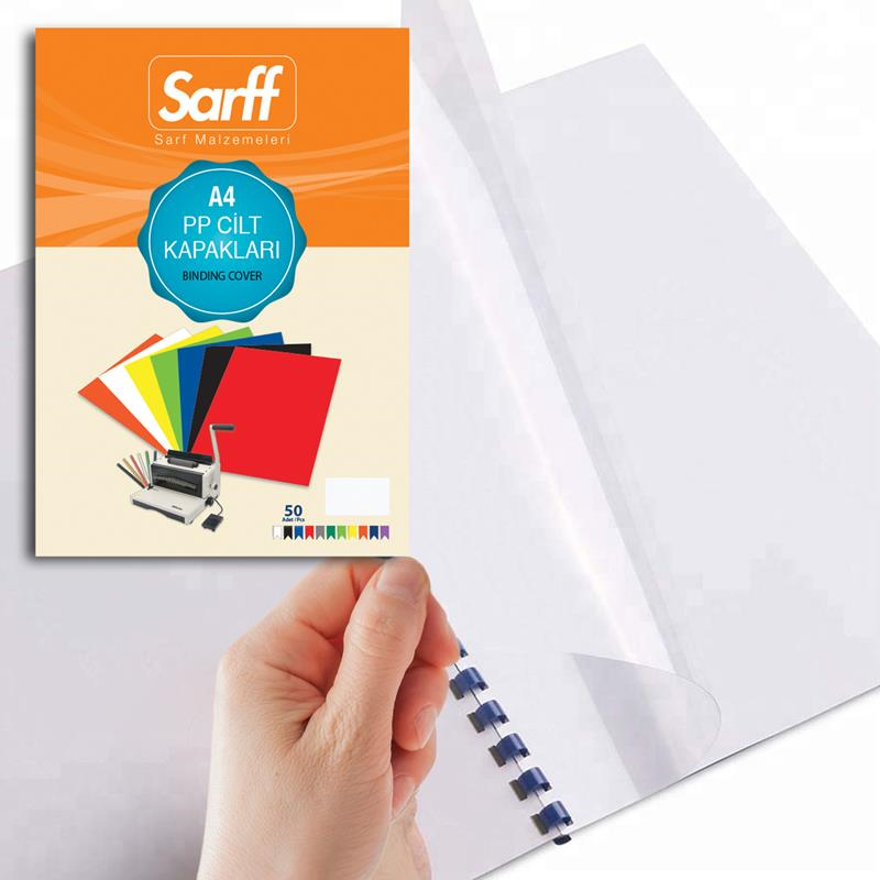 Sarff PP A4 450Mic Opak Beyaz Kapak 50'Li