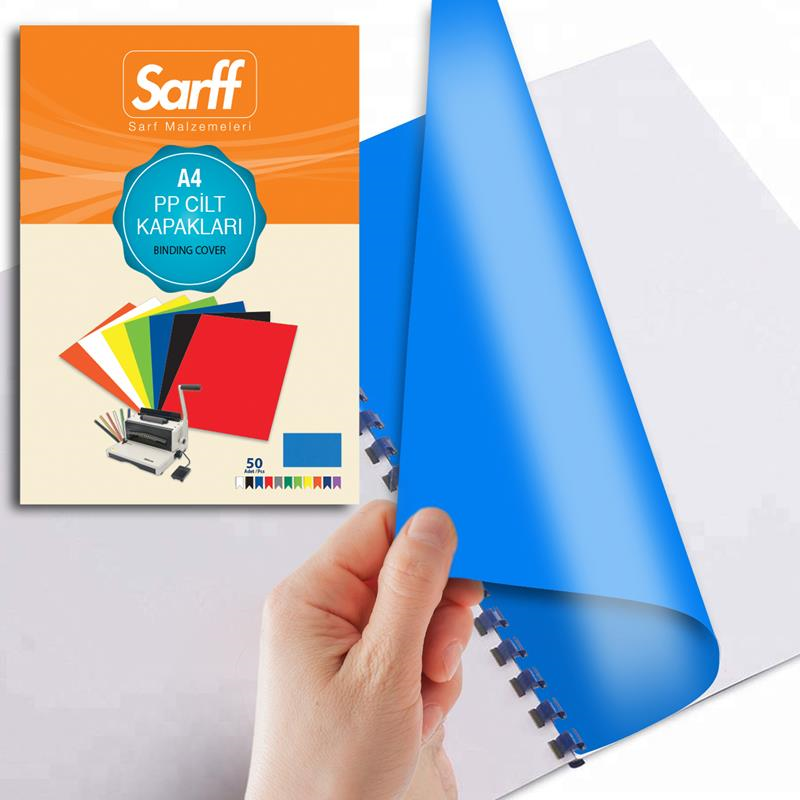 Sarff PP A4 450Mic Opak Mavi Kapak 50'Li