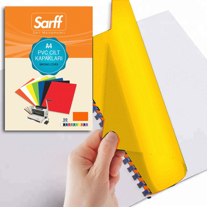 Sarff PP A4 450Mic Opak Sarı Kapak 50'Li
