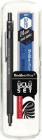 SCRIKSS OFİS - Scrikss Graph-x Versatil+Min+Silgi 0,7mm Mat Siyah 3'lü Set