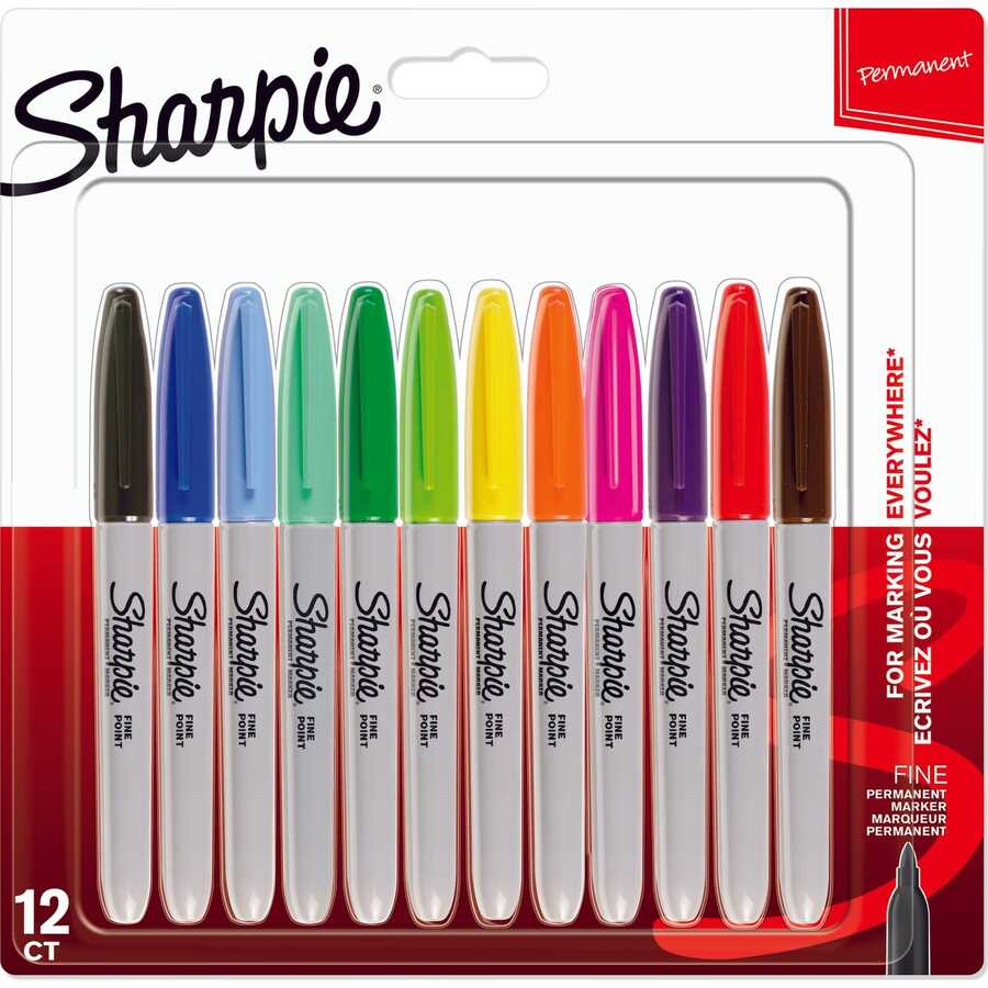 Sharpie Fine Permanent Markör Karışık Renkli 12'Li
