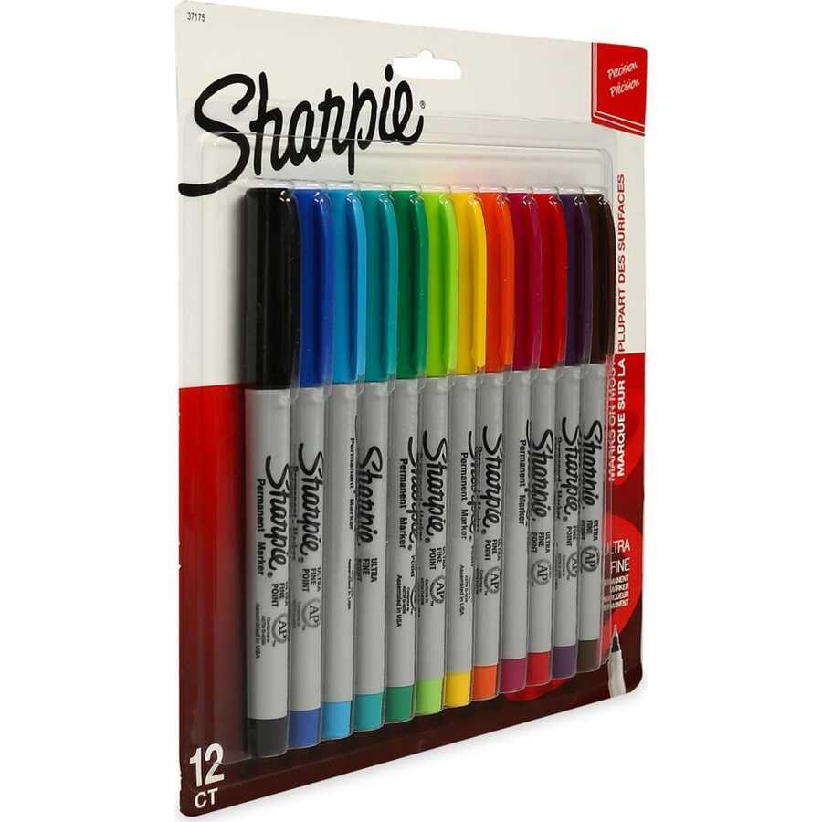 Sharpie Ultra Fine Permanent Markör Karışık 12'Li