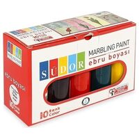 SÜDOR - Südor SD890 Ebru Boyası Set 10 Renk 25ml Damlalıklı
