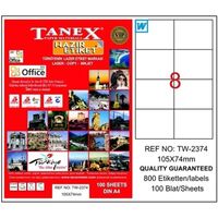 TANEX - Tanex 105X74,25mm Laser Etiket 100'Lü (Tw-2374)