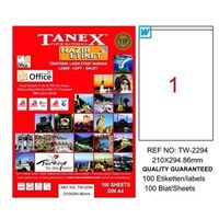 TANEX - Tanex 210X294,86mm Laser Etiket 100'Lü (Tw-2294)