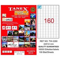 TANEX - Tanex 22X12mm Laser Etiket 100'Lü (Tw-2280)