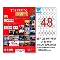 TANEX - Tanex 30mm Çap Laser Etiket 100'Lü (Tw-2130)