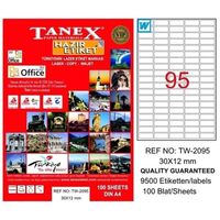 TANEX - Tanex 30X12mm Laser Etiket 100'Lü (Tw-2095)