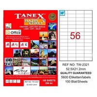 TANEX - Tanex 52,5X21,2 mm Laser Etiket 100'Lü (Tw-2321)