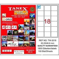 TANEX - Tanex 63,5X46,6mm Laser Etiket 100'Lü (Tw-2018)
