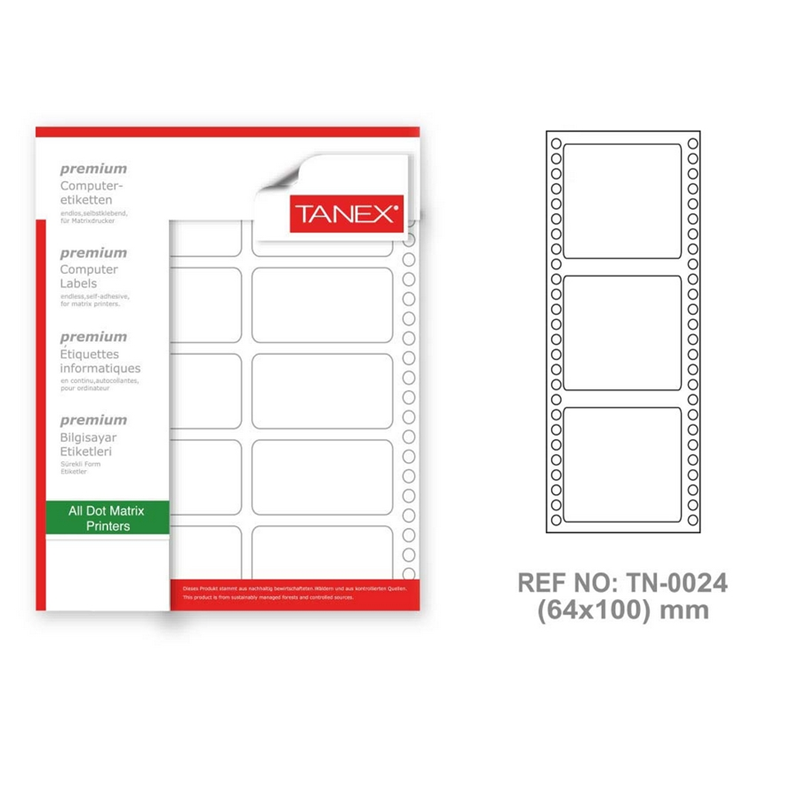 Tanex 64X100mm Bilgisayar Etiketi
