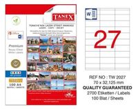 TANEX - Tanex 70X32,125mm Laser Etiket 100'Lü (Tw-2027)