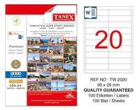 TANEX - Tanex 95X26mm Laser Etiket 100'Lü (Tw-2020)
