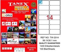 TANEX - Tanex 99,1X38,1mm Laser Etiket 100'Lü (Tw-2014)