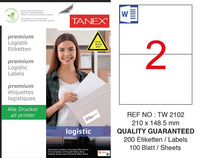 TANEX - Tanex TW-2102 Lojistik Etiket (210x148,5)