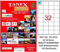 TANEX - Tanex TW-2032 Laser Etiket 100'lü (52,5x35)