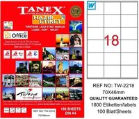 TANEX - Tanex TW-2218 Laser Etiket 100'lü (70x46)