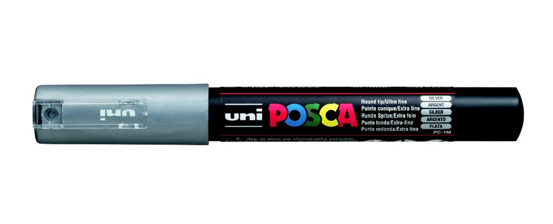 Uni PC-1M Posca 0.7 Su Bazlı Poster Markörü Gümüş N