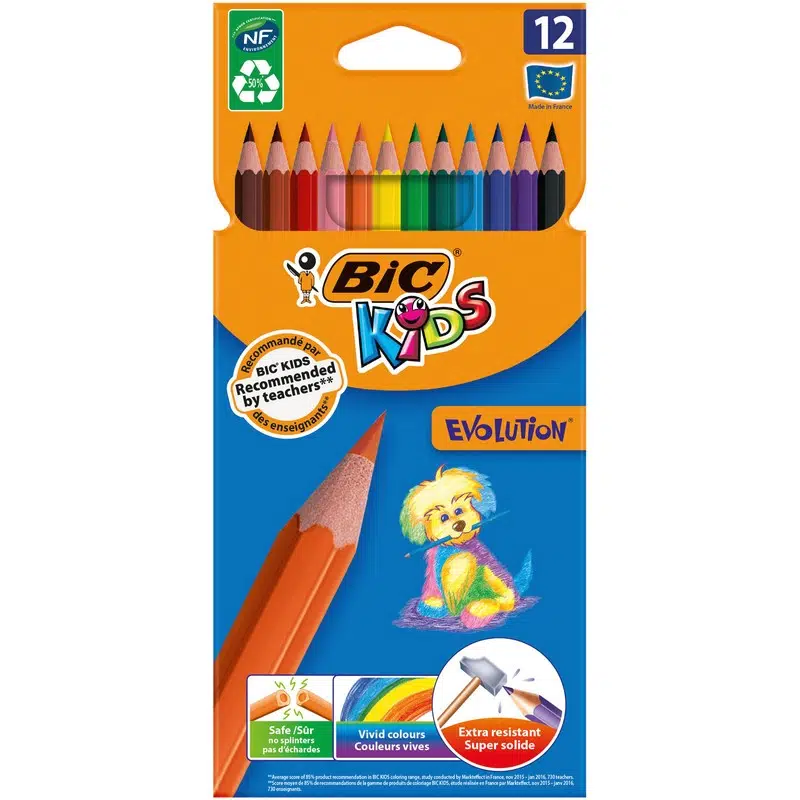 Bic Evolution Kuru Boya Kalemi 12 Renk
