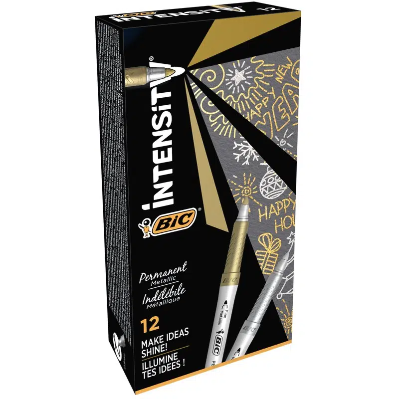 Bic Intensity Permanent Markör 12'li Altın Gümüş