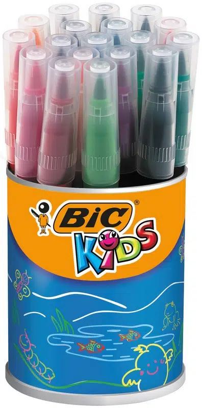 Bic Visa Fırça Uçlu Keçeli Boya Kalemi 18'li Kavanoz